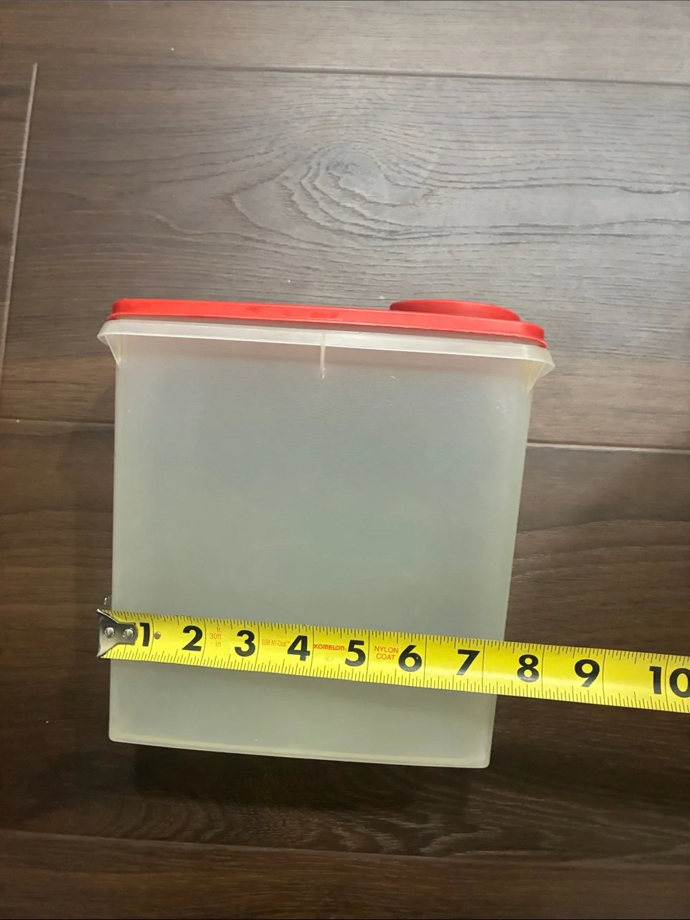 Tupperware Clear Plastic Cereal Storage Container with Red Lid